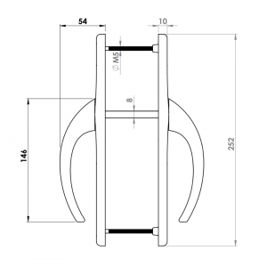 DOOR HANDLE AL EGE 85 MM AXIS DELUXE 8022