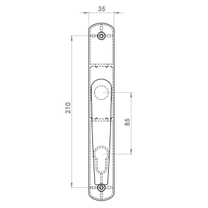 DOOR HANDLE AL PORTO 85 MM AXIS LONG&WIDE 7016