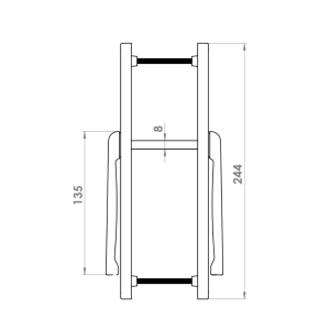 DOOR HANDLE AL ZERO 92 MM AXIS LONG&NARROW 7016