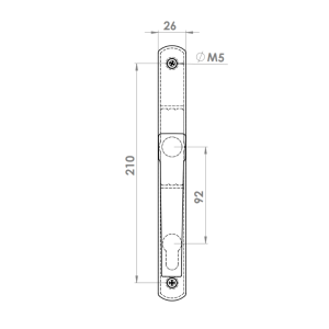 DOOR HANDLE AL ZERO 92 MM AXIS LONG&NARROW 7016